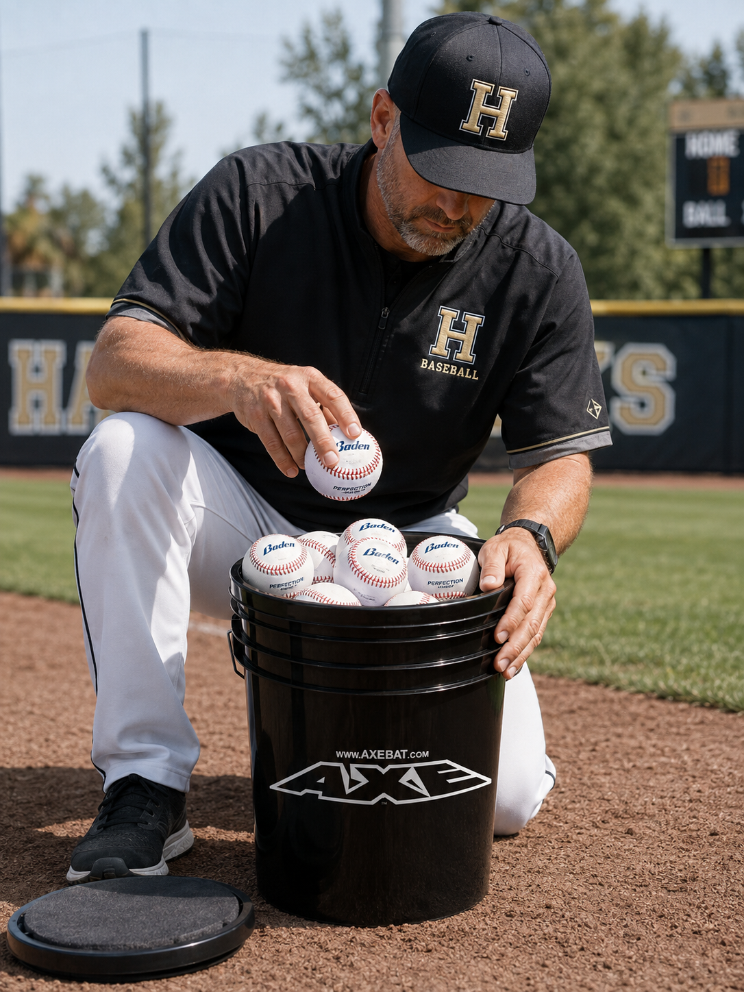 Axe Premium Ball Bucket | Team Practice | Holds 3 Dozen Baseballs