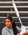 Geanice Morales Division 1 College Softball Player with Axe Bat