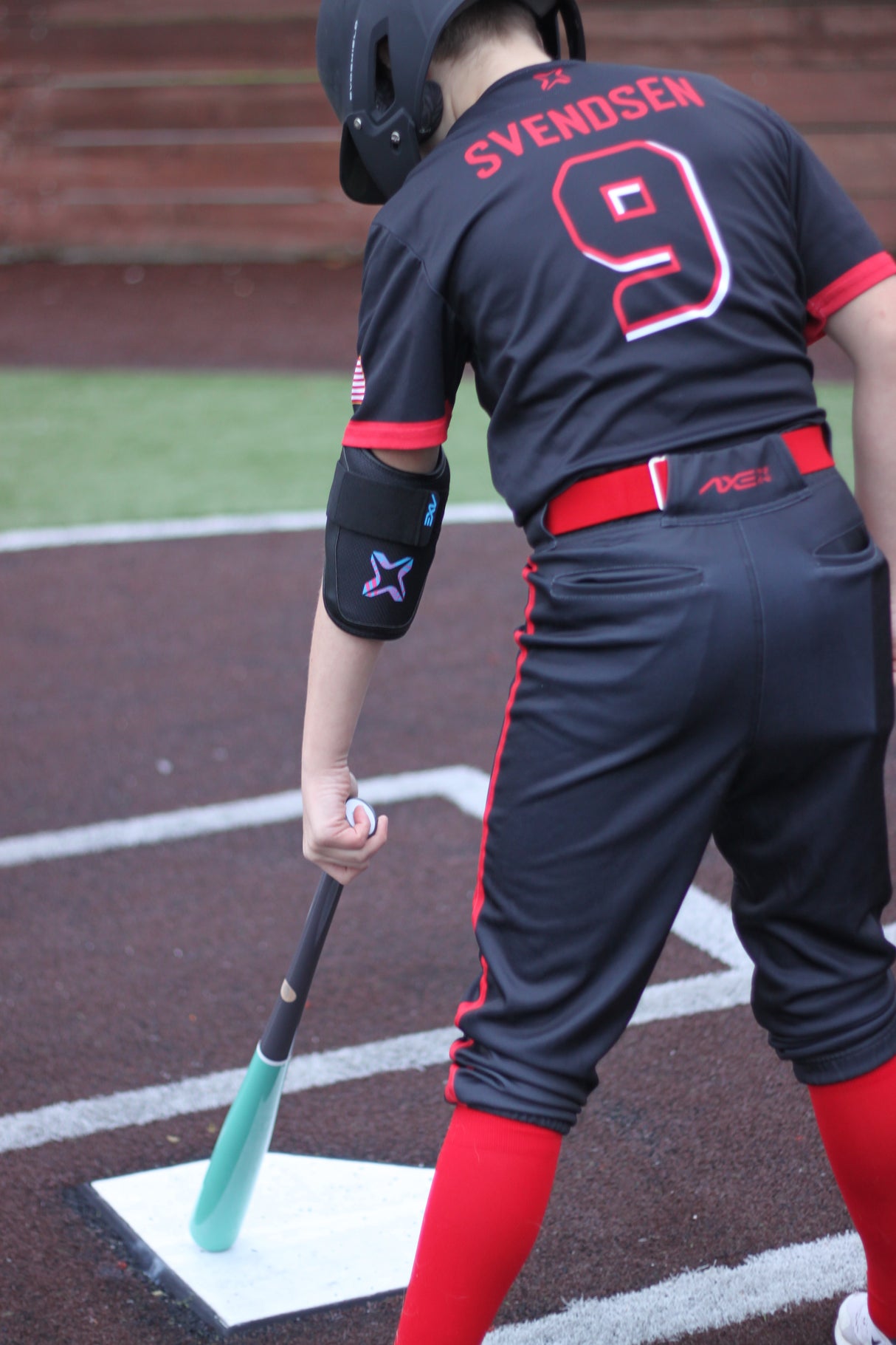 Axe Armor Elbow Guard, Cotton Candy, worn - view 4.