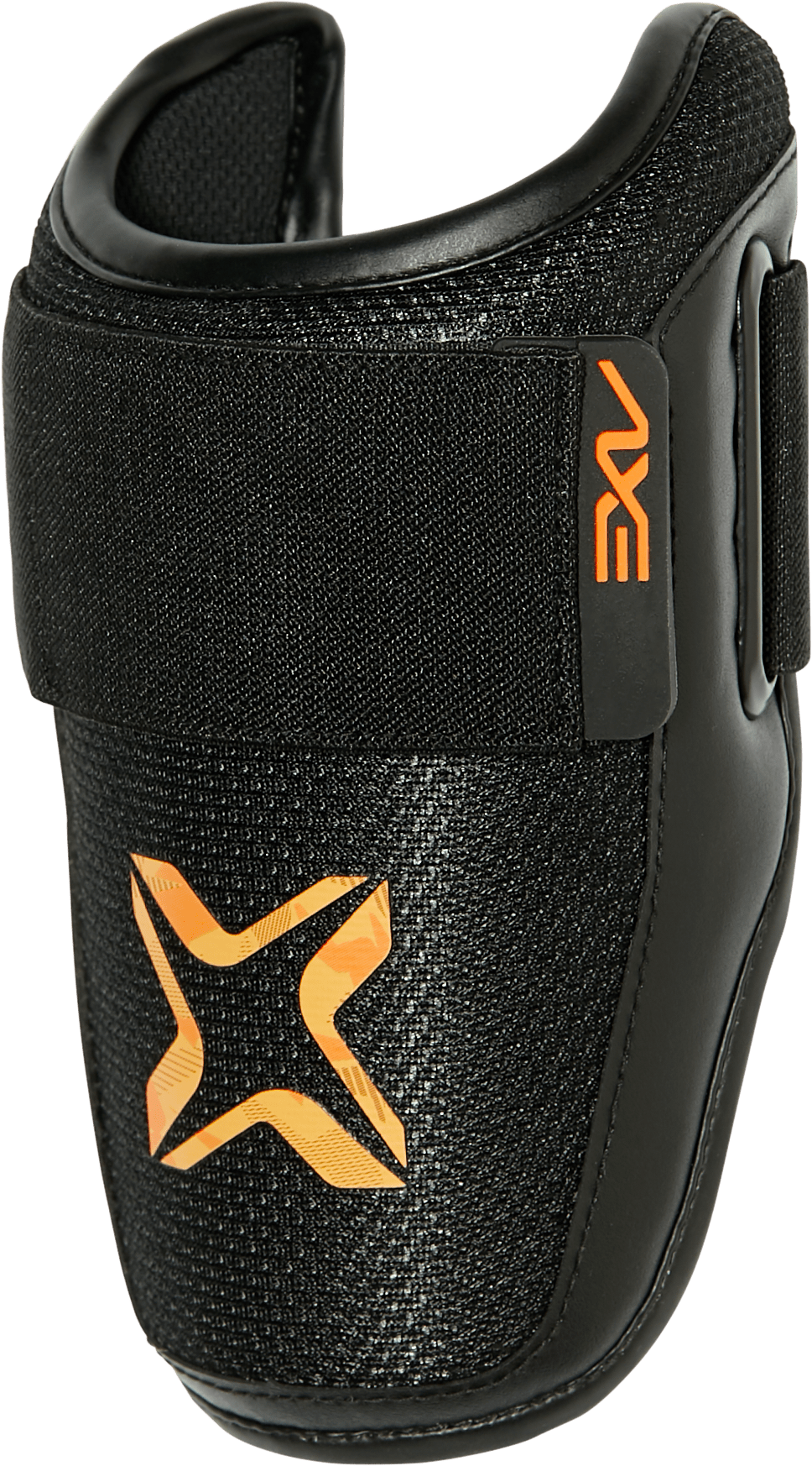Axe Armor Elbow Guard, Magma Orange, side view.