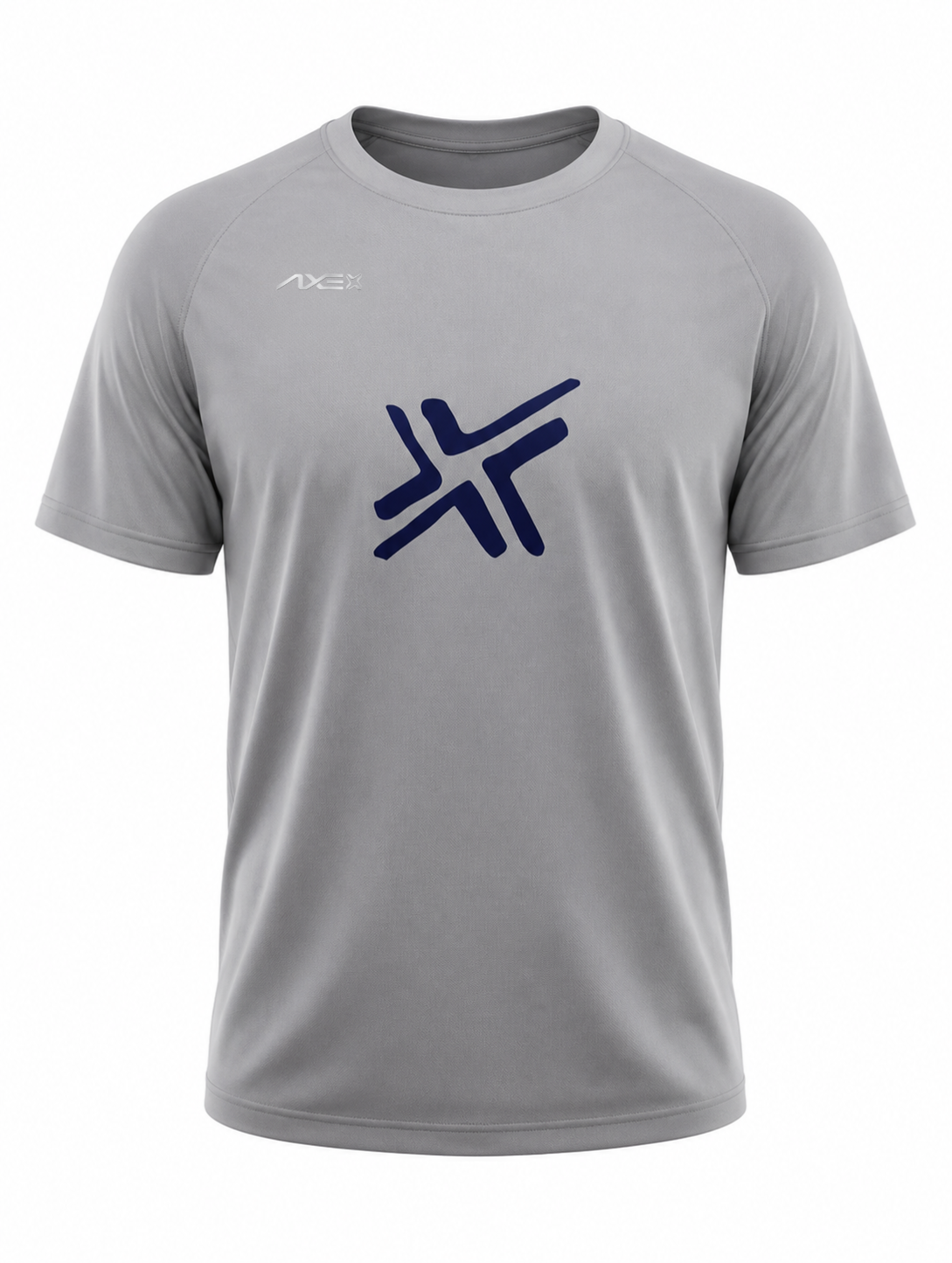 Light gray youth G1 Axe Performance Tee shown flat, with the navy Axe X mark on the chest and the white AXE lockup at the right chest.