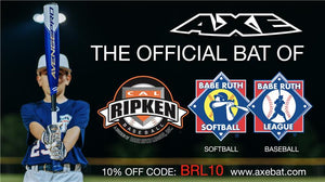 Axe Bat is the Official Bat of Babe Ruth & Cal Ripken