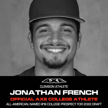 Clemson's Jonathan French, official Axe Bat college athlete.