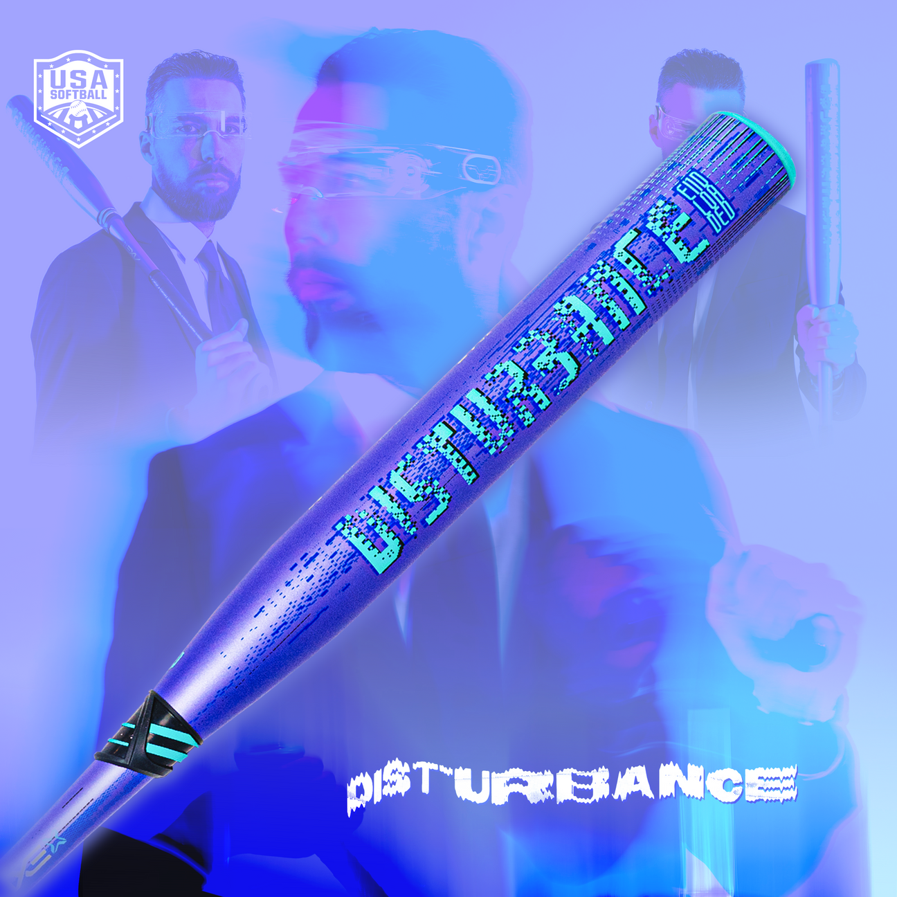 Axe 2026 Disturbance Slowpitch bat lineup banner.