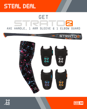 Daily Steal 6 | Strato 2 BBCOR Axe Handle Bundle with Elbow Guard & Arm Sleeve