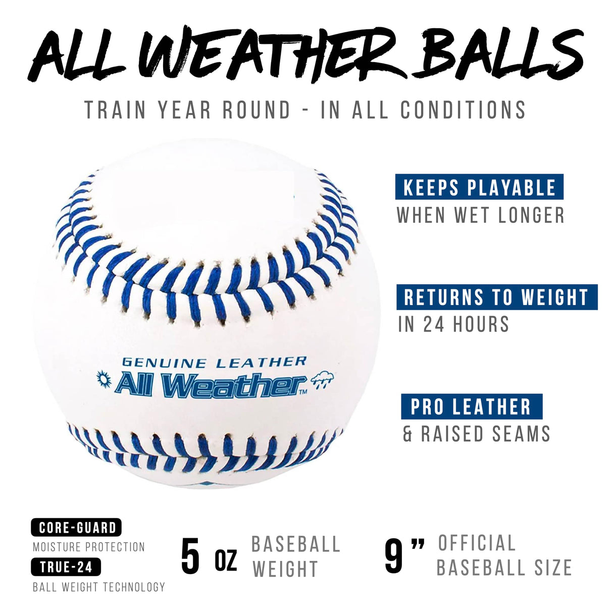 All Weather Baseball, foam training ball for wet-weather practice - view 2.