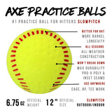 Axe Max Practice Balls Slowpitch Softball - 1 Dozen