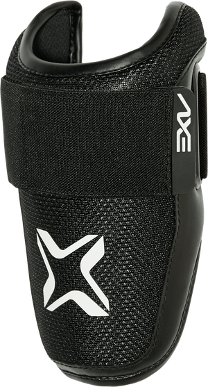 Axe Armor Elbow Guard, Ice Cap White, side view.