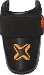 Axe Armor Elbow Guard, Magma Orange, front view.