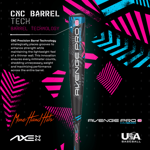 Axe Avenge Pro 3 Hybrid USA Baseball Bat , -5 thumbnail