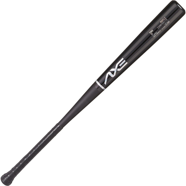 Axe Pro Maple Composite Wood Baseball Bat, Obsidian Black, Flared Handle.