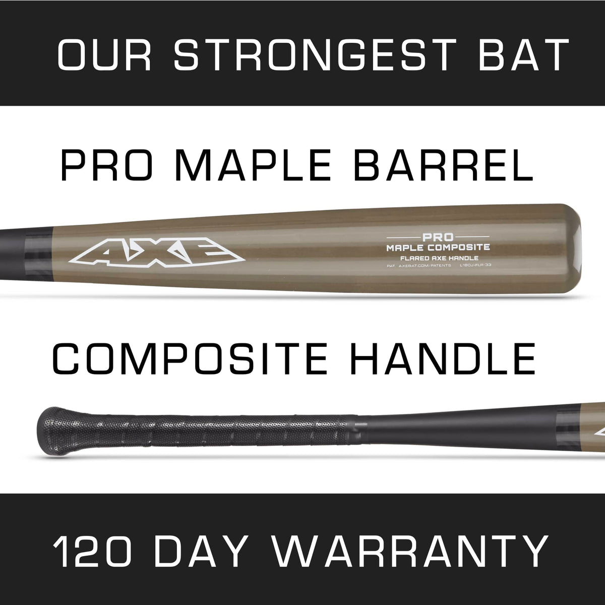 Axe Pro Maple Composite Wood Bat, Flared Handle - view 8.