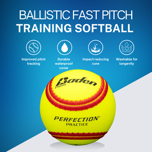 Ballistic Fastpitch Training Softballs, waterproof one-piece .47/375 practice softball, 1 dozen - view 3.