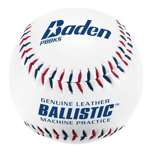 Ballistic Baseballs, leather pitching machine practice ball with Kevlar seam, 1 dozen.