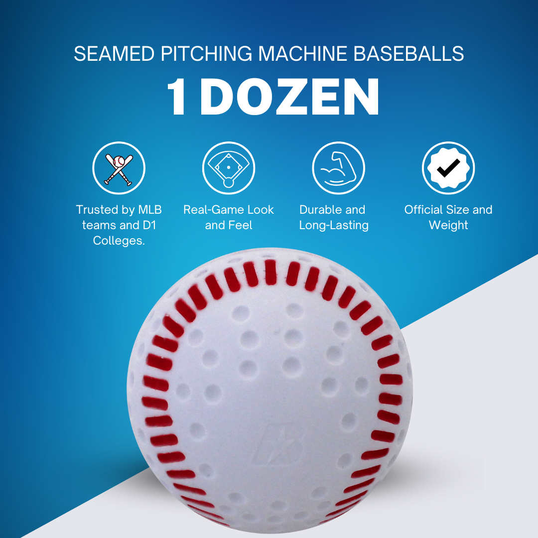 Seamed Pitching Machine Baseballs, pro-style machine training ball, 1 dozen - view 2.