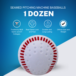 Seamed Pitching Machine Baseballs, pro-style machine training ball, 1 dozen - view 2.