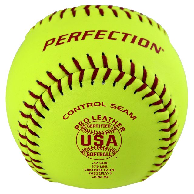 USA Leather Fastpitch Softballs, USA Softball certified .47/375 game ball, 1 dozen.