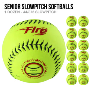 Fire Senior Slowpitch Softballs - 1 Dozen